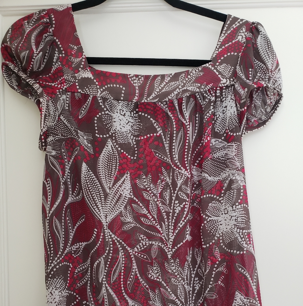 Ann Taylor Floral Sheer Blouse